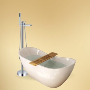 COMBO BANHEIRA DESIGN ITALIANO + MONOCOMANDO DE PISO ALTA + SUPORTE